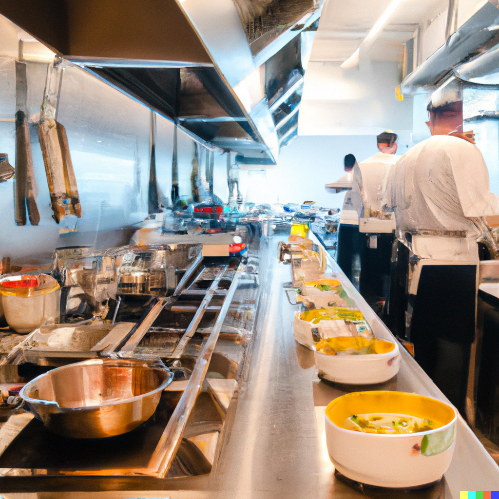 professional kitchen in a well-managed restaurant